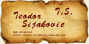 Teodor Šijaković vizit kartica